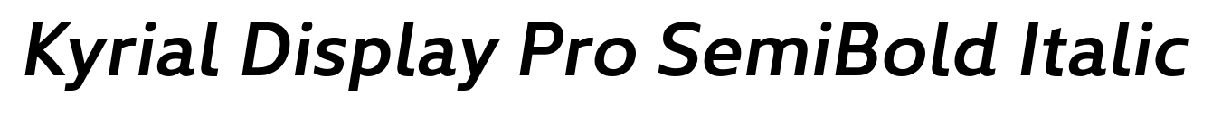 Kyrial Display Pro SemiBold Italic